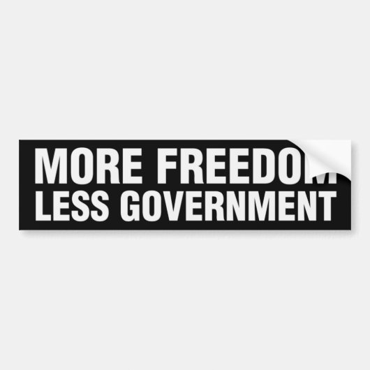 More Freedom Less Government Bumper Sticker (Voorkant)