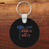More Spagetti Less Etti Funny Foodie Spaghetti Sleutelhanger (Voorkant)