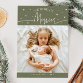 More The Merrier Christmas Sage Green Photo Birth Aankondiging