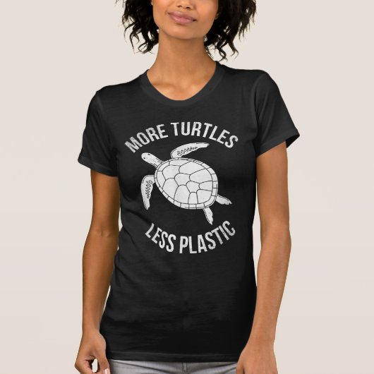 More Turtles Less Plastic Climate Change Earth Day T-shirt (Voorkant)