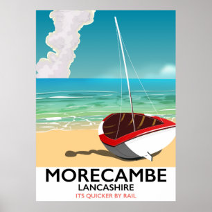 Morecambe, affiche de voyage de bord de la mer de