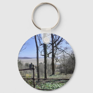 Morecambe Bay Uitzicht Button Key Ring Sleutelhanger
