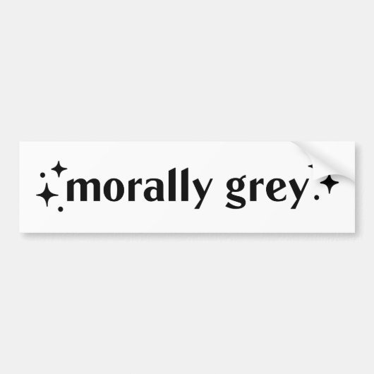 Moreel grijs bumpersticker (Voorkant)