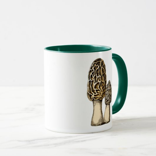 Morel Mushroom  Botanische illustratie Mok (Voorkant rechts)