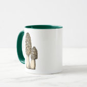 Morel Mushroom  Botanische illustratie Mok (Voorkant links)