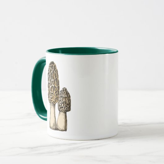 Morel Mushroom Botanische illustratie Mok (Voorkant links)