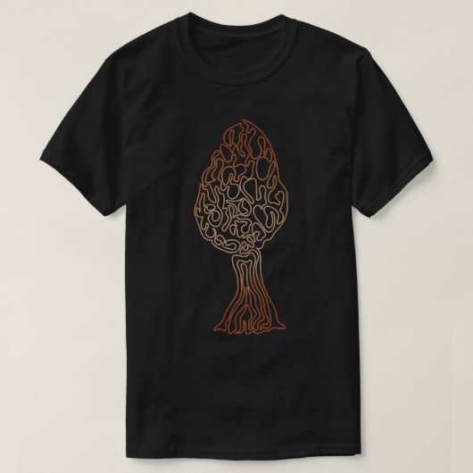 Morel Mushroom Doodle Line Art T-shirt (Design voorkant)