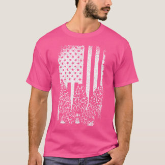 Morel Mushroom Hunter Patriotic American USA Vlag T-shirt