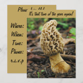 Morel Mushroom Hunting Invitation Kaart (Voorkant / Achterkant)