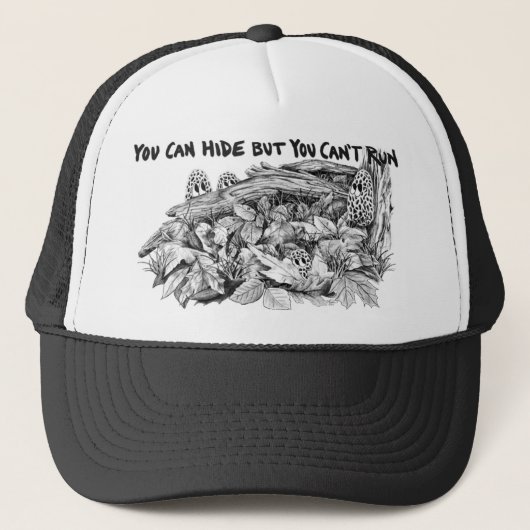 Morel Mushrooms B&W Trucker Hat Trucker Pet (Voorkant)