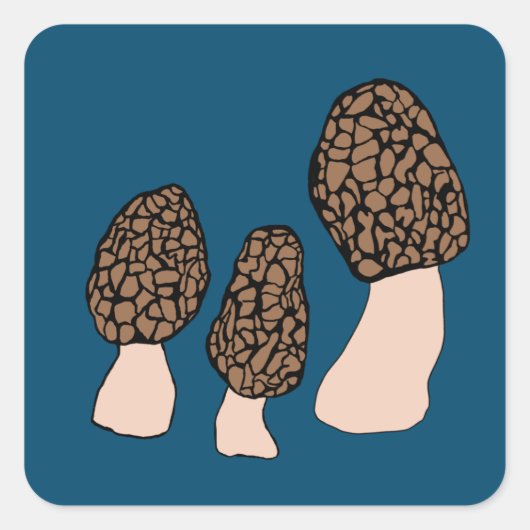Morels Mushrooms Fun Fungi DOCUSTOMIZE IT Vierkante Sticker (Voorkant)