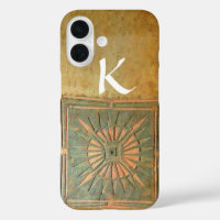 MORENDE STAR, geel, bruin, wit monogram