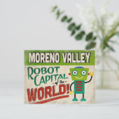 Moreno Valley California Robot - Funny Briefkaart (Staand voorkant)