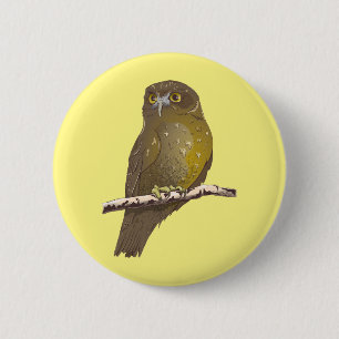 Morepork RURU NZ vogel Ronde Button 5,7 Cm