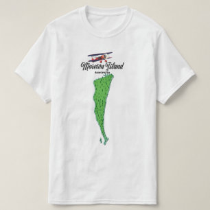 Moreton Island Australië kaartposter T-shirt