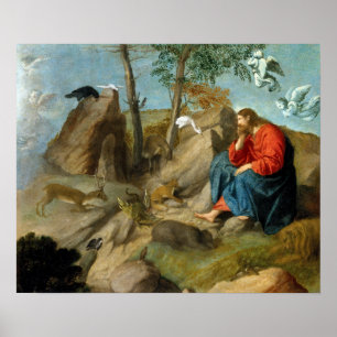 Moretto da Brescia Christus in de wilde natuur Poster