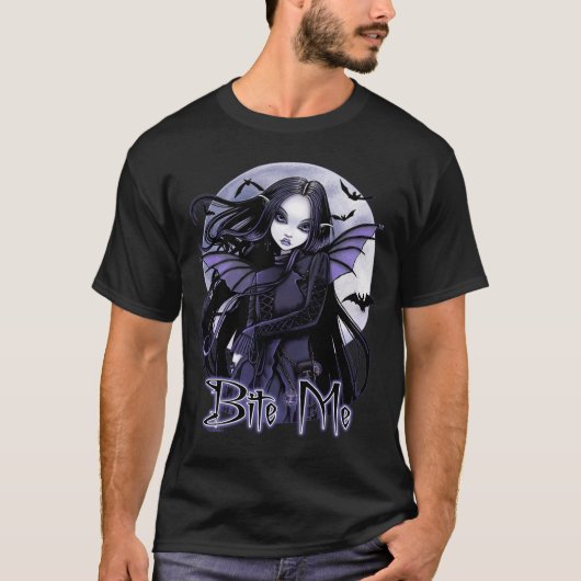Morgan Bite Me Gothic Vampire Fairy T-shirt (Voorkant)