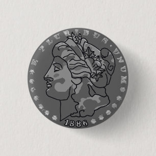 Morgan dollar koningin muntkunst ronde button 3,2 cm