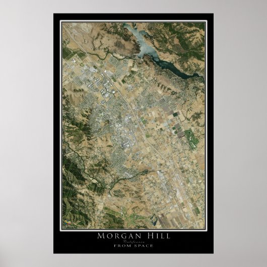 Morgan Hill California Satellite Poster Map (Voorkant)
