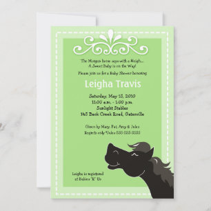 Morgan Horse Neutral 5x7 Baby shower Uitnodiging