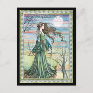 Morgan Le Fay Fantasy Kunst Ansichtkaart Briefkaart