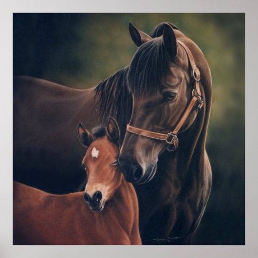 Morgan Mare en Foal van Lynn Peterson Poster (Voorkant)