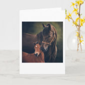 Morgan Mare en Veulen Kaart (Gele Bloem)