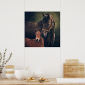 Morgan Mare et Foal par Lynn Peterson Poster (Cuisine)