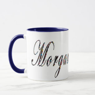 Morgan, naam, Logo, Blue Combo Coffee Mok. Mok