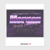 Morgan Name Vorname lila retro Sticker Geburtstag (Vel)