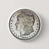 Morgan Silver Dollar Button (Voorkant)