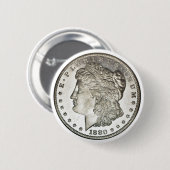 Morgan Silver Dollar Button (Voorkant /achterkant)