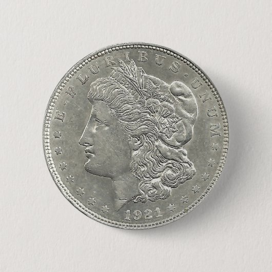 Morgan Silver Dollar Button 1921 (Voorkant)