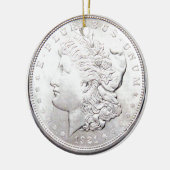 MORGAN SILVER DOLLAR KERAMISCH ORNAMENT (Links)