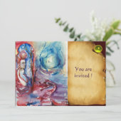 MORGANA Dame en Draak Perkament Gele Edelsteen Kaart (Staand voorkant)