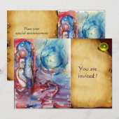 MORGANA Dame en Draak Perkament Gele Edelsteen Kaart (Voorkant / Achterkant)