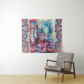 MORGANA Enchantress en Dragon, Pink Blue Fantasy Wandkleed (In Situ (horizontaal))