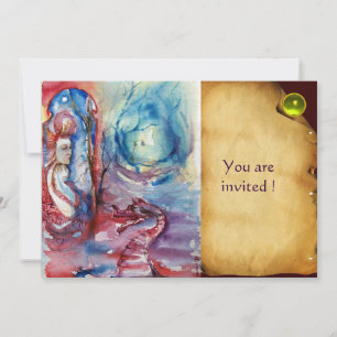 MORGANA Lady en Dragon Parchment Yellow Gem Kaart