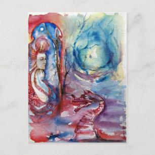 MORGANA / Magie en Mystery , Roze Blauwe Fantastis Briefkaart