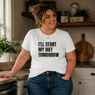 Morgen begin ik aan mijn dieet grote maat t-shirt