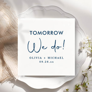 Morgen doen we een repetitie van het diner Napkins Servet