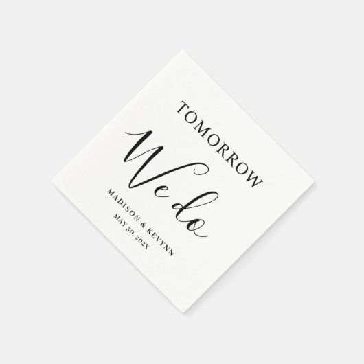 Morgen doen we het minimaal en chique | bruiloftss servet (Hoek)