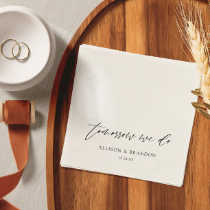 Morgen gaan we een gepersonaliseerd repetitiediner servet