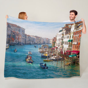 MORGEN OP DE GRAND CANAL Large Fleece Blanket Deken