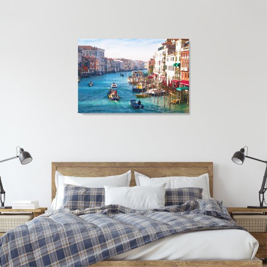 MORGEN OP DE GRAND CANAL Stretched Canvas Print (Insitu (Slaapkamer))