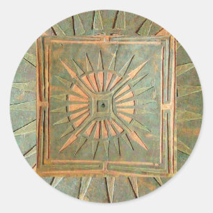 MORGEN STAR,groen,bruin geel Ronde Sticker