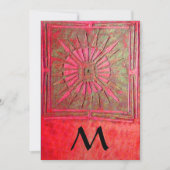 MORGEN STAR MONOGRAM, antiek helder rood Aankondiging (Voorkant)