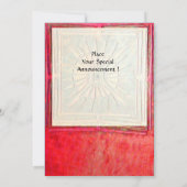 MORGEN STAR MONOGRAM, antiek helder rood Aankondiging (Achterkant)