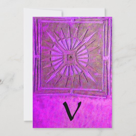 MORGEN STAR MONOGRAM, helder paars violet Aankondiging (Voorkant)
