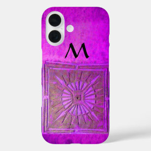 MORGEN STAR Paars zwart monogram iPhone 16 Hoesje